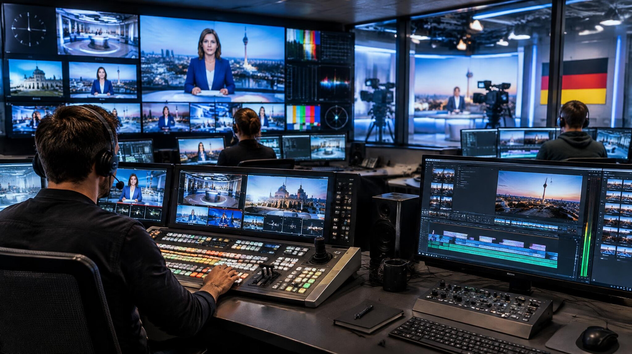 modern television control room