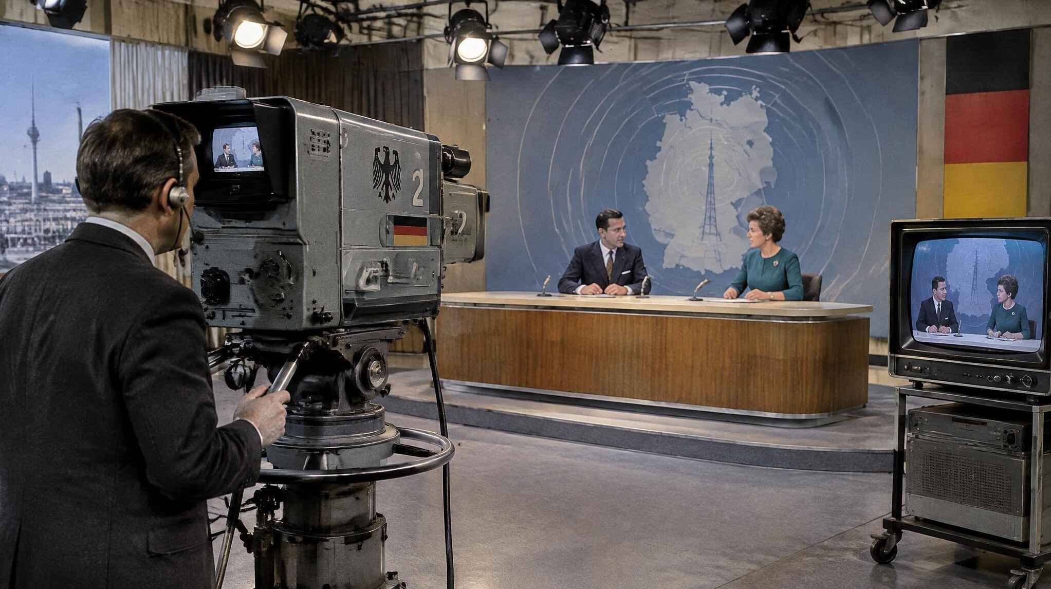 1960s color tv studio